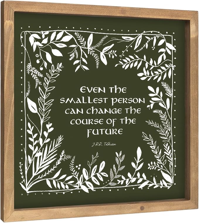 pechpell 11.8 Inch Nursery Wall Decor, Wooden Framed Green Baby Girl Nursery Wall Art with Wreath Sign, Boho Vintage Woodland Nature Themed Kids Room Playroom Table Shelf Decorations for Home