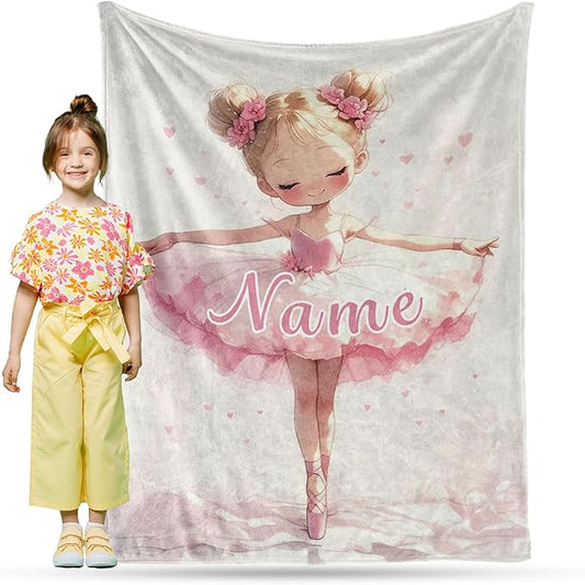 Ship Next Day, Custom Name Blanket - Printed in USA, Personalized Baby Blankets for Girls, Baby Blanket with Name, Ultra-Soft Cozy Fleece Blankets, Gifts for Boys & Girls Kids Teen Girl New Mom