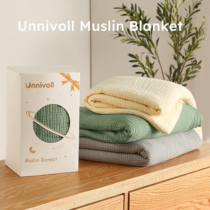 100% Cotton Muslin Blanket Twin XL Size 66" x 90" for Bed Couch Summer Gauze Blanket for Adults Lightweight and Breathable Grey