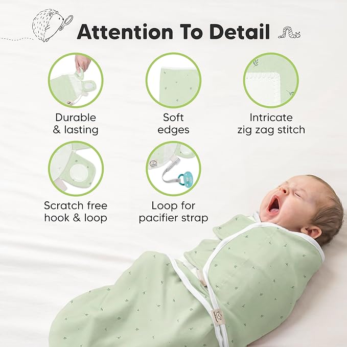 KeaBabies 3-Pack Organic Baby Swaddle Sleep Sacks - Swaddles for Newborns, Infant 0-3 Months, Baby Girls, Boys, Soft & Snug Newborn Sleep Sack, Nursery Swaddling Blankets (Bunnies)