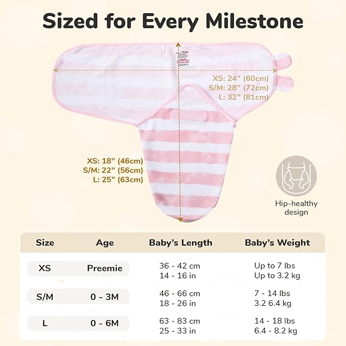 Mama Cheetah Baby Swaddle Sack 3-6 Month, Organic Cotton Swaddling Sleep Sack, Swaddle for Large Babies, Large Swaddle Wrap, Easy Swaddles for Girl, 3-Pack