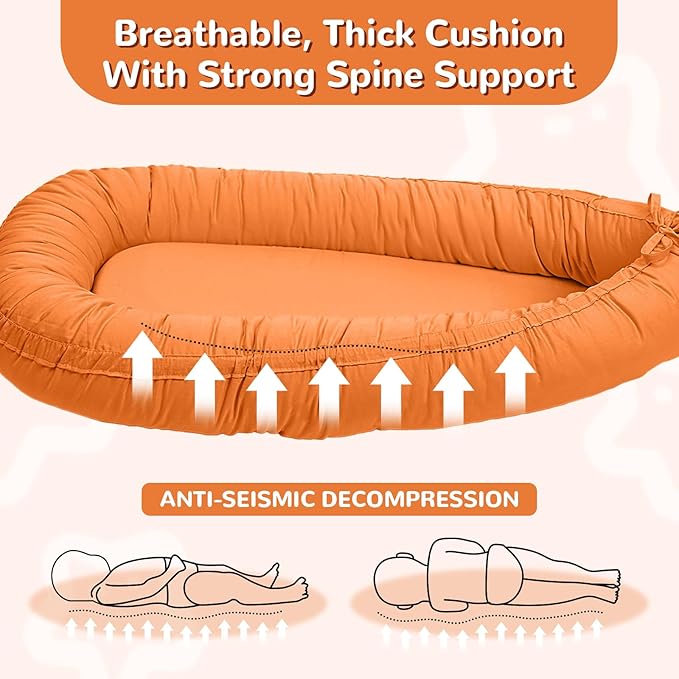 Baby Lounger, Infant Lounger for Newborn,Portable Baby Nest Cover Breathable & Soft, Newborn Essentials
