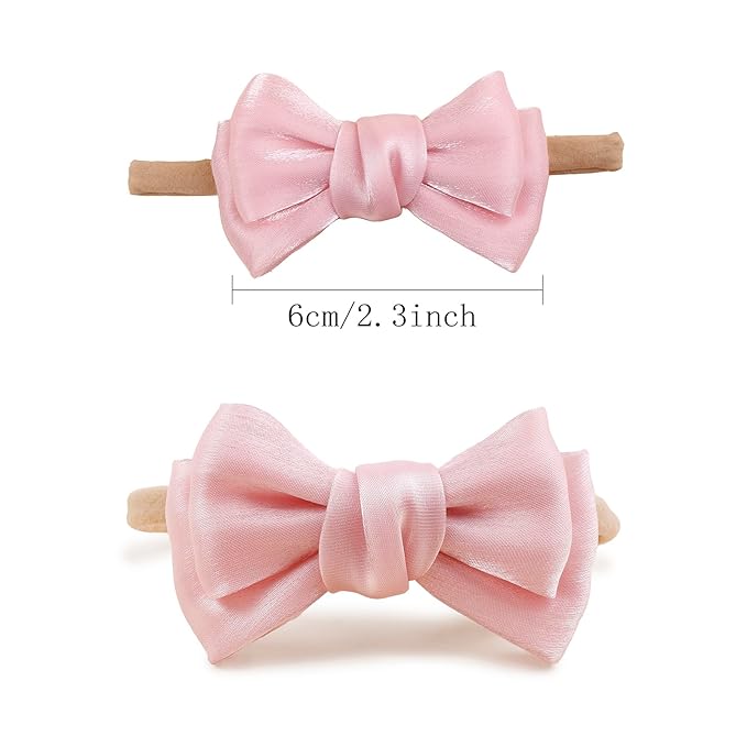OOSAKU Baby Girl Flower Headbands Set Elastic Floral Headbands 6pcs Soft Nylon Hair Band for Newborn Toddler Hair Accessories (H-F3)