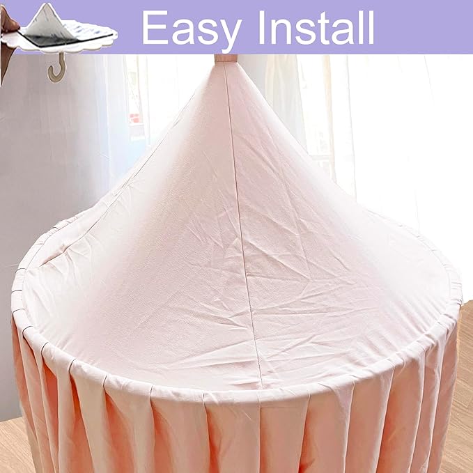 Extra Large Kids Bed Canopy for Girls Boys Bedroom Decor, Crib Nursery Hanging Light Blocking Reading Nook (Coral Pink)