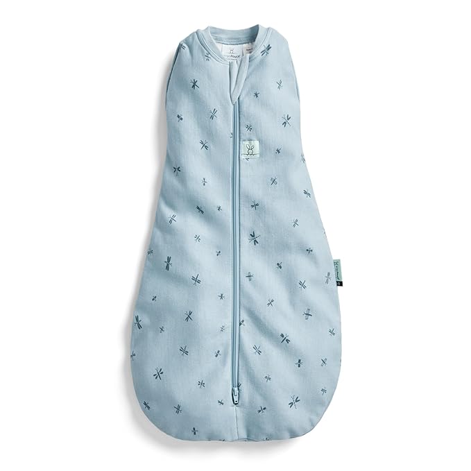 ergoPouch Cocoon Swaddle Sack 1.0 TOG - Baby Sleep Sack, Gentle Snug Fit Helps Calm Startle Reflex, Ideal for Arms In/Out Sleeping, Soft Breathable Fabric for Better Sleep (0 Months, Dragonflies)
