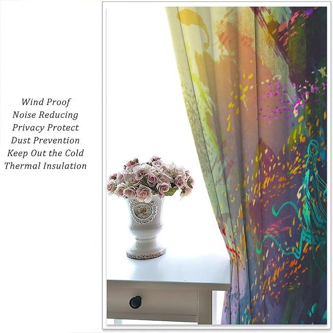 Ocean Blackout Curtain, Untouched Wild Underwater Aquatic World Corals Exotic Fishes Seascape Curtain for Living Room Cafe Set 2 Panels,72x63 Inches, Style-2