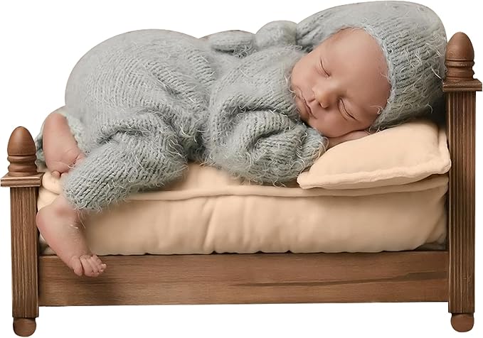 M&G House Newborn Photography Props Mattress Pillow Photography Accessories Baby Photoshoot Props Bed Mattress Bed Mat(Beige White)