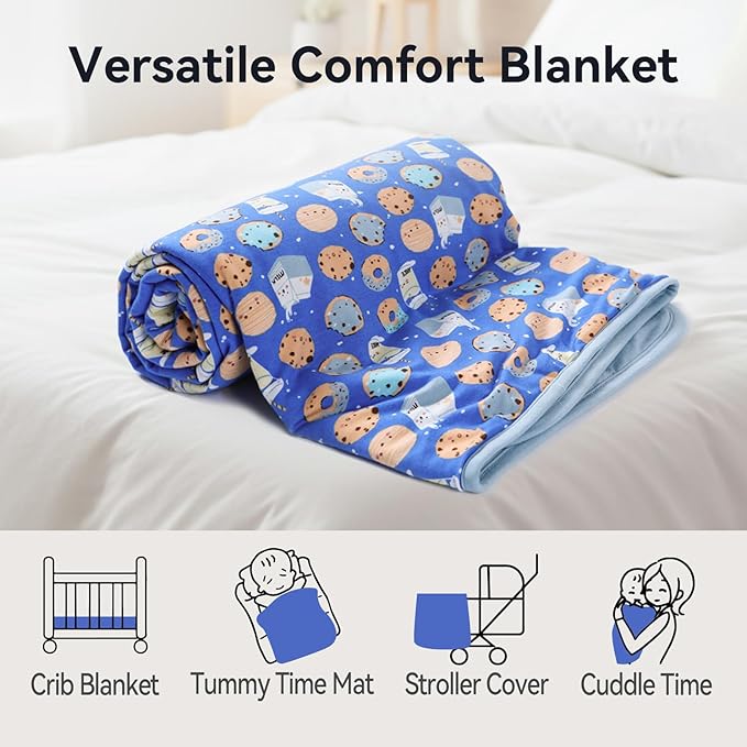 Supersoft Baby Blankets for Girls Boys, Rayon Made from Bamboo Baby Quilt - Breathable & Hypoallergenic Blanket for Bedding Crib Stroller 30"x40" (Blue Dessert)