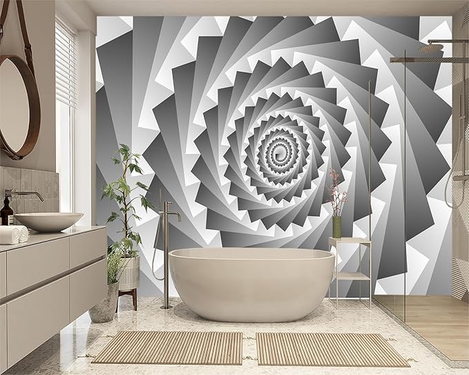 XMPMBM-3d planar Fabric Nursery Room Wallpaper Grey Abstraction Art Bathroom Wall Mural-W 154" X H 105"（112 Square Foot）
