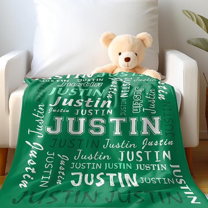 Ship Next Day, Custom Name Blanket - Printed in USA, Personalized Baby Blankets for Girls, Baby Blanket with Name, Ultra-Soft Cozy Fleece Blankets, Gifts for Boys & Girls Kids Teen Girl New Mom