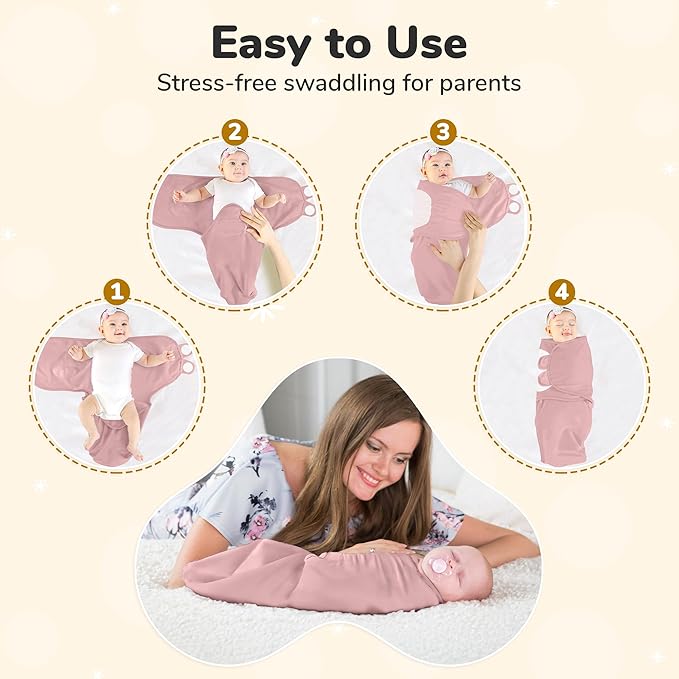 Mama Cheetah Baby Swaddle Blanket with Zipper, Newborn Swaddle Sack, Baby Swaddles Sleep Sack 0-3 Months, Baby Swaddle Wrap for Baby Boy & Girl, 3-Pack