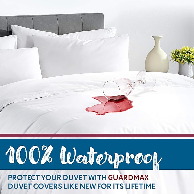 Guardmax Waterproof Duvet Cover - Jersey Fabric with Zipper Closure | Premium Quality, Bed Bug & Allergen Proof Twin (68 x 86)