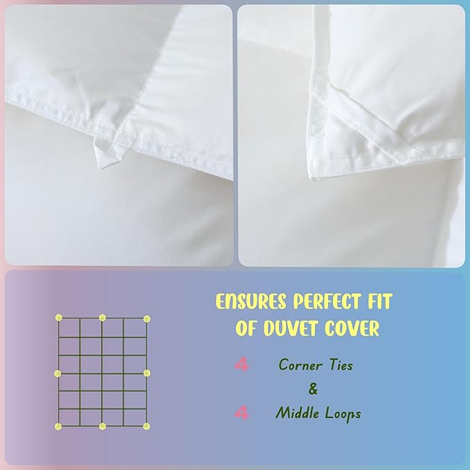Baby Crib Comforter/Duvet/Blanket All Season 100% Natural White Goose Down Filled,Noiseless 500 Thread Count 100% Cotton Fabric 750+Fill Power (White, 41x48in)