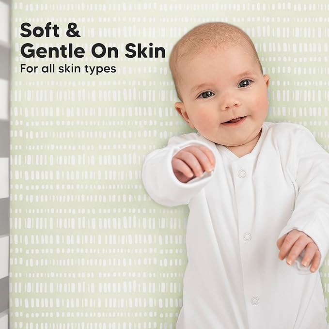 KeaBabies 2-Pack Baby Crib Sheets for Boys, Girls - 52x28 Viscose Derived from Bamboo Toddler Bed Sheets Neutral, Fitted Crib Mattress Cover for Standard Baby Bedding, Soft & Cozy (Fleur)