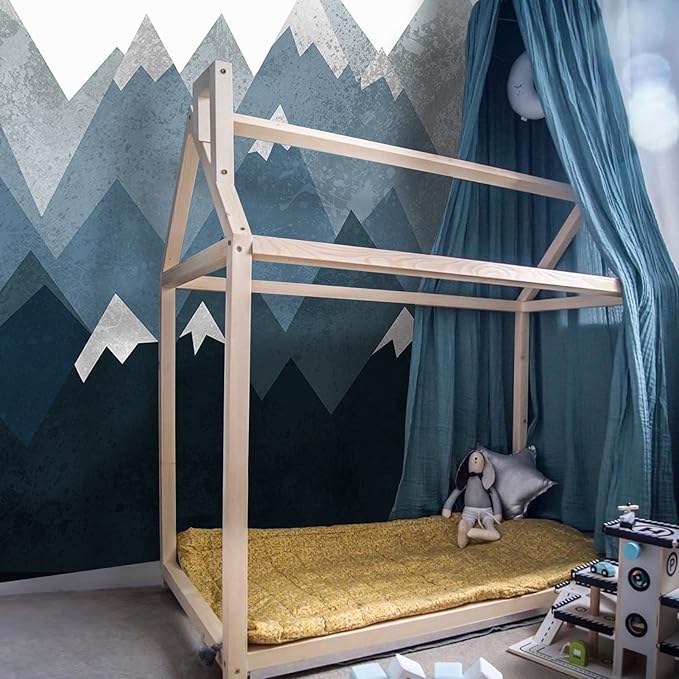 Mountain Wall Decor Stickers Adhesive Mountain Wall Stickers ,Nursery Mountain Wall Decals Wall Art Decals Baby Nursery Wall Murals for Boys or Girls Bedroom Decor,Wall Mural Magnificent Mountain View Removable Wallpaper Wall Sticker(W16)