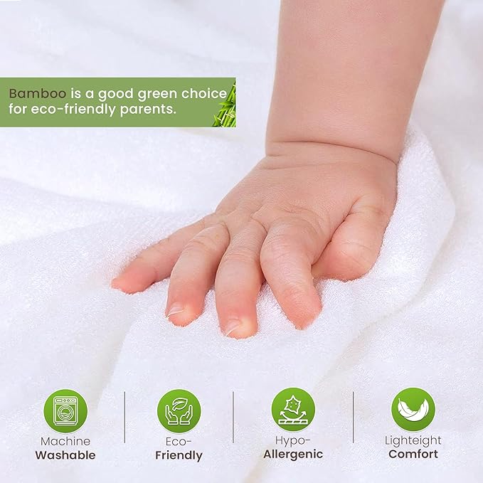 Bamboo Hooded Baby Towel with Face Cloth – 1 Hooded Towel (29x29 inches) & 1 Washcloth (9x9 inches) – Ultra Soft, Absorbent & Cozy Bath Set for Newborns and Infants