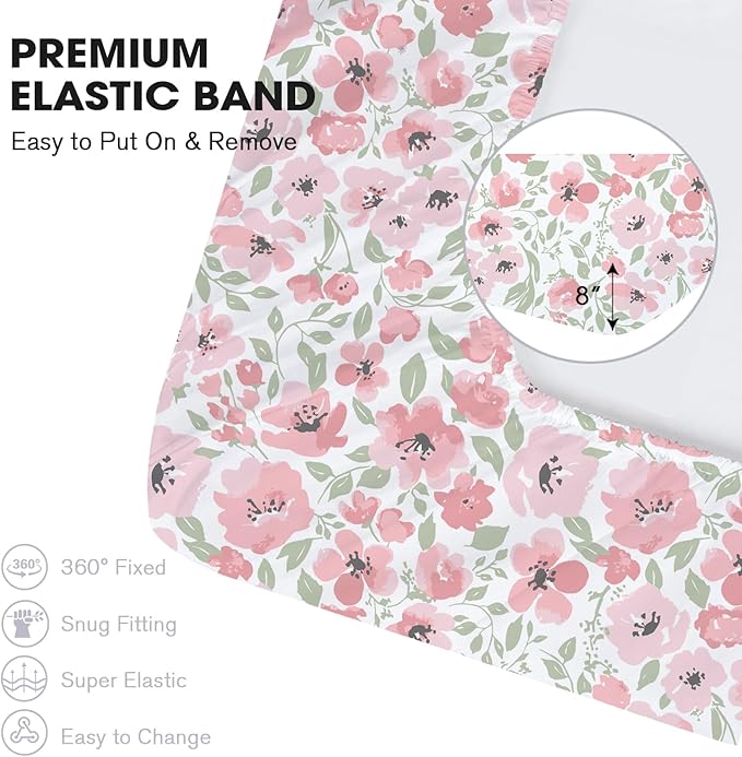 Little Grape Land Crib Sheets 4 Pack for Boys and Girls, Baby Neutral Crib Fitted Sheets for Standard Crib & Toddler Mattress, Super Soft Breathable Fitted Crib Sheet Set, Daliah & Unicorn