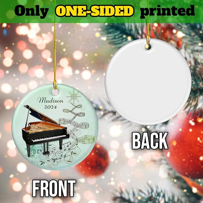 wowcugi Piano Ornament Personalized Instrument Ornaments for Christmas Tree Xmas Tree Decorations Keepsake Gifts for Pianist Instruments Music Lovers