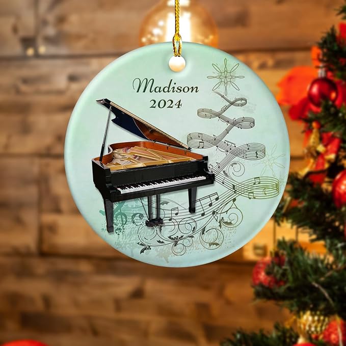 wowcugi Piano Ornament Personalized Instrument Ornaments for Christmas Tree Xmas Tree Decorations Keepsake Gifts for Pianist Instruments Music Lovers
