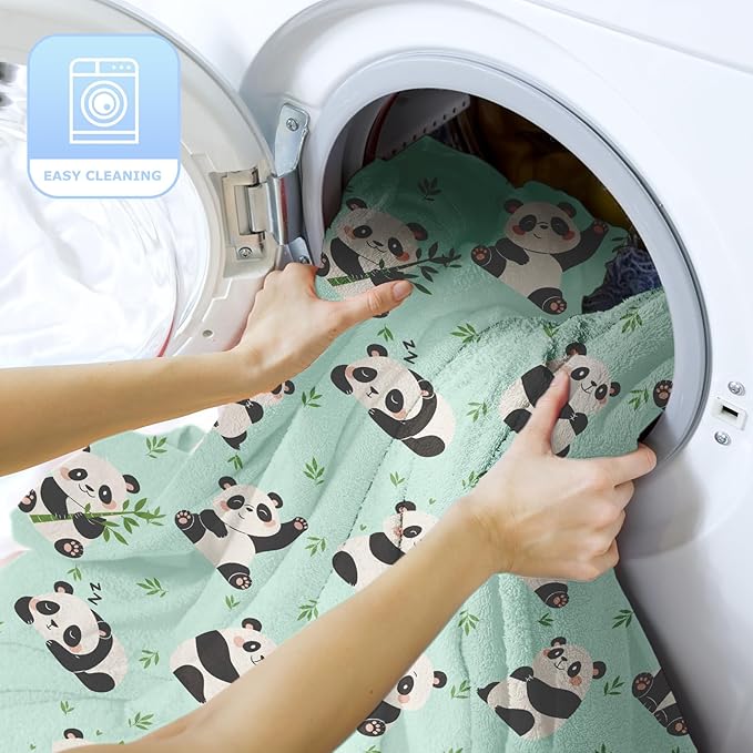 Ultra Soft Fleece Blanket- Lightweight & Warm Throw Blanket for Couch, Cozy Plush Sherpa Blanket for Adults Kids, Durable & Easy Care (Panda, 50x60 in)