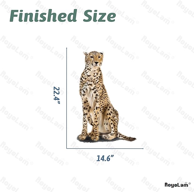Sitting Cheetah Wall Decal Nursery Animal Leopard Wall Sticker Removable Peel and Stick Waterproof Wall Art Decor Stickers for Kids Baby Classroom Living Room Playing Room Bedroom