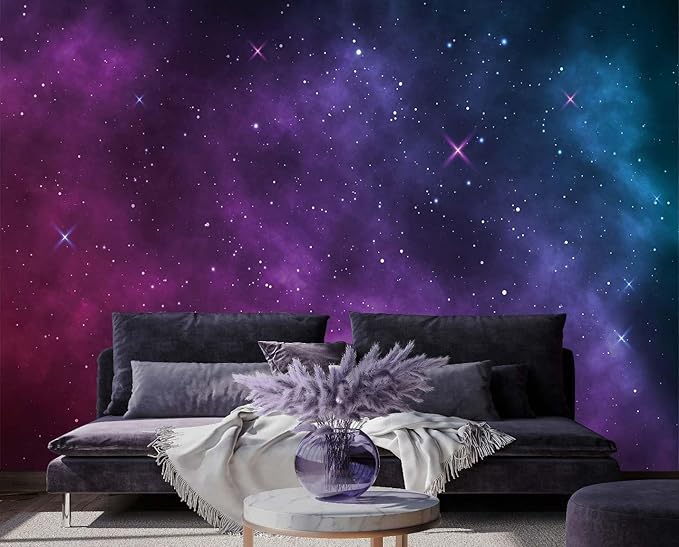 Space Galaxy Wallpaper Night Sky and Stars Wall Mural for Ceiling Living Room Bedroom Bathroom