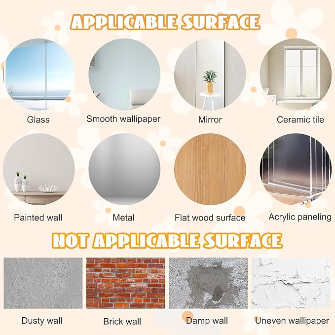 12 Sheets Daisy Wall Decals, White and Yellow Daisy Flowers Wall Stickers, Large Vinyl Peel and Stick Floral Wall Decor for Living Room Bedroom Decoration Baby Girls Room Nursery Room