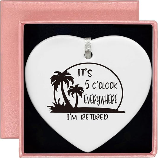 Heart Shaped Christmas Ornament-Goodbye Retirement Leaving Gift for Coworker Boss Leader Teacher-Appreciation Keepsake White Elegant Ornament with Gift Box-Multi Purpose Decor