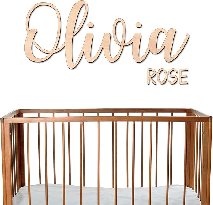 Personalized Wooden Name Sign for Nursery - Custom Name Signs for Kids Room, Personalized Nursery Name Sign - Perfect Baby Room Decoration, Wall Name Decoration & Wedding signs, Family Name Signs