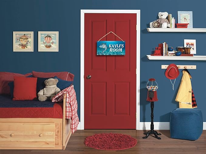 Personalized Name's Cartoon shark underwater-style Nursery Kid's Children's Girls Bedroom Door Sign Wood Plaque Sign Wall Decor Gift