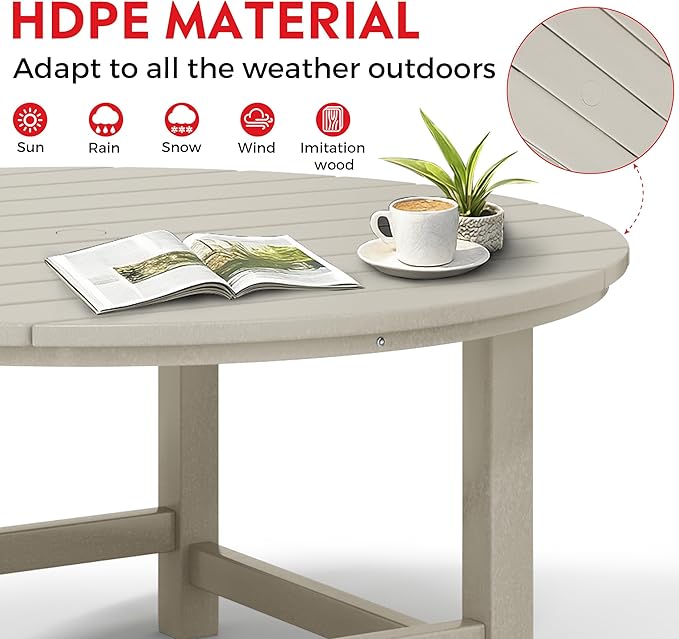 Costaelm Kids Dinner Table, Toddler Play Desk Student Desk Outdoor Childrens Picnic Tables for Children Arts & Crafts, Snack Time, Multi-Activity Table for Ages 2-8 in Home/Outside, Sand