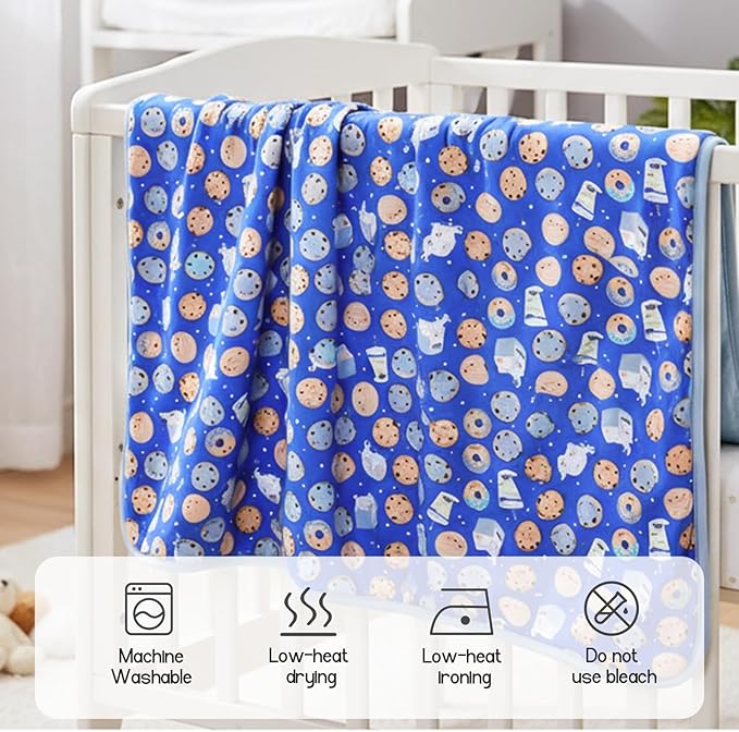 Supersoft Baby Blankets for Girls Boys, Rayon Made from Bamboo Baby Quilt - Breathable & Hypoallergenic Blanket for Bedding Crib Stroller 30"x40" (Blue Dessert)