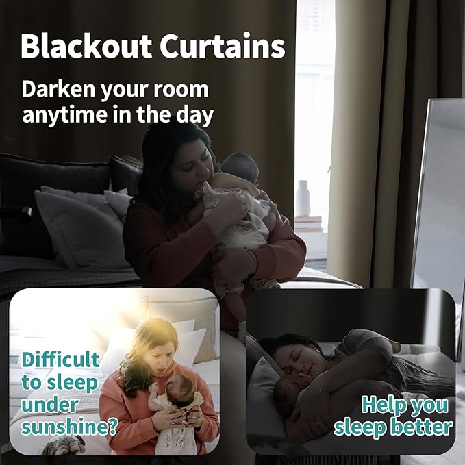 BGment Champagne Blackout Curtains for Bedroom 63 Inch Length, Thermal Insulated Window Curtains Soundproof Room Darkening Curtain Drapes for Living Room, Each Grommet Curtains 52 Inch Wide, 2 Panels