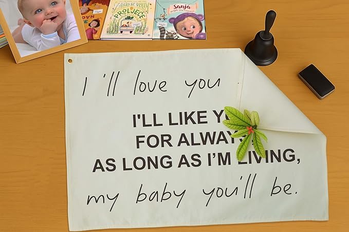 Nursery Wall Decor-Hanging Rectangular Canvas Banner Flag Poster Wall Decoration for Baby Kids Boy Girl,Bedroom Playroom Door Decor,Baby Shower Christmas Gift-I’ll Love You Forever,28.5"L×20"W