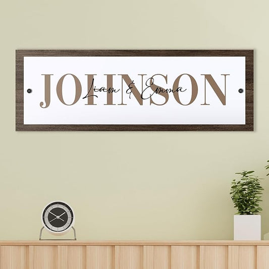 EGD Custom Family Name Wall Sign | Personalized Nameplate for Family Room, Living Room, or Nursery | Custom Acrylic Name Sign | Multiple Size Options