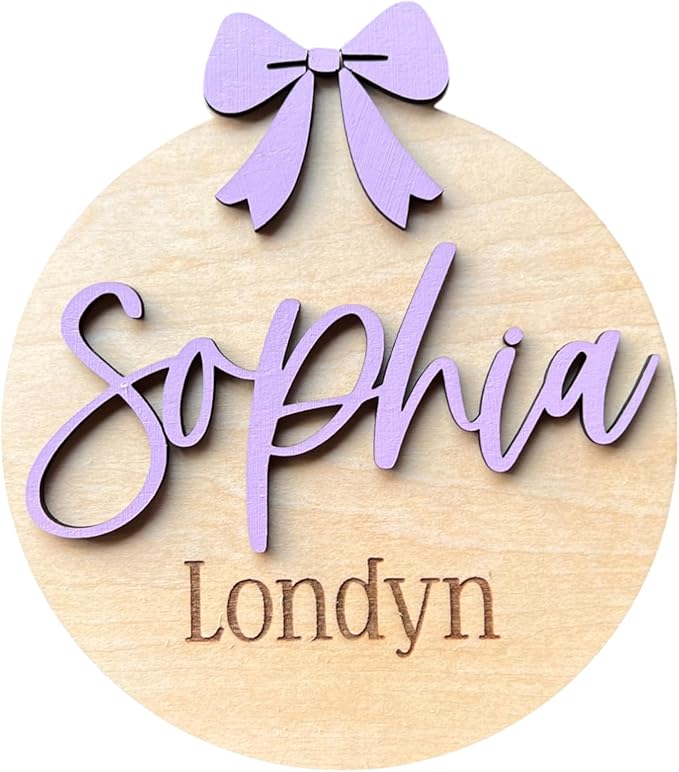 Generic Personalized 3D Baby Girl Name Announcement Sign - Custom Newborn Birth Stats - Hospital Photo Prop - Multiple Sizes & Fonts - 30 Color Options