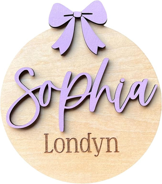 Generic Personalized 3D Baby Girl Name Announcement Sign - Custom Newborn Birth Stats - Hospital Photo Prop - Multiple Sizes & Fonts - 30 Color Options