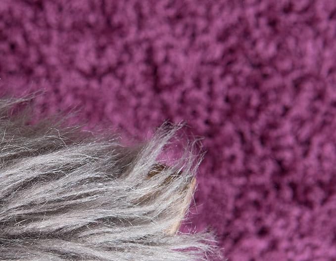 Unique Loom Solid Shag Collection Area Rug (10' x 13' Rectangle, Eggplant Purple)