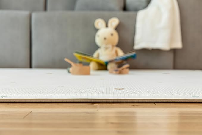 Ultra-Cushioned Premium Baby Play Mat - Coco Bear + Woven Sisal - Made in Korea - Tummy Time Mat with Superior Shock Absorption, Non-Toxic Baby Floor Mats, Water Resistant, Reversible - 75"x51"