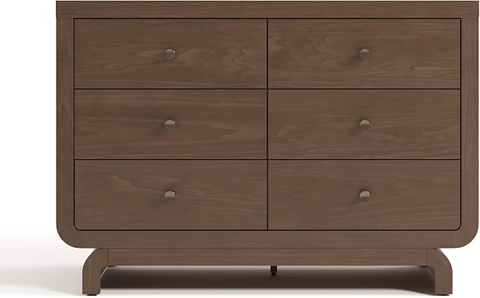 Storkcraft Santorini 6 Drawer Double Dresser (Hazelnut) - GREENGUARD Gold Certified, Interlocking Drawer System, Dresser Drawer Organizer for Kids Bedroom