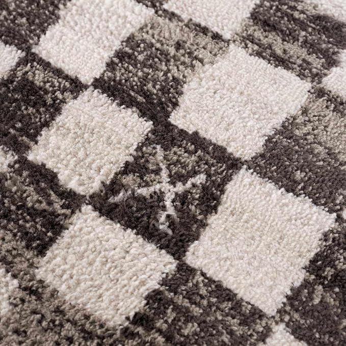 Hauteloom Benjy Living Room, Bedroom Area Rug - Contemporary - Cream, Charcoal - 18" x 18"