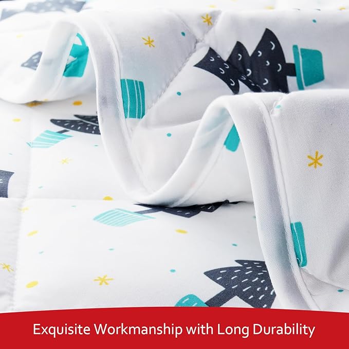 Baby Blanket, Soft Cozy Toddler Comforter Quilted with White Tree, Ultra Soft and Comfortable Down Alternative Crib Comforter, 39x47 Inches