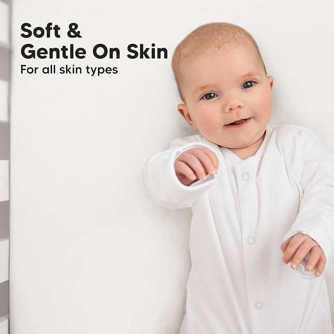KeaBabies 2-Pack Baby Crib Sheets for Boys, Girls - 52x28 Viscose Derived from Bamboo Toddler Bed Sheets Neutral, Fitted Crib Mattress Cover for Standard Baby Bedding, Soft & Cozy (Soft White)
