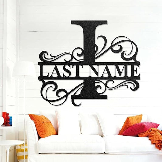 LULLBABYMALL Custom Metal Signs - Last Name Sign, Split Letter Monogram, Letter I, Family Name Wall Art, Outdoor Metal Signs, Personalized Wedding Gift