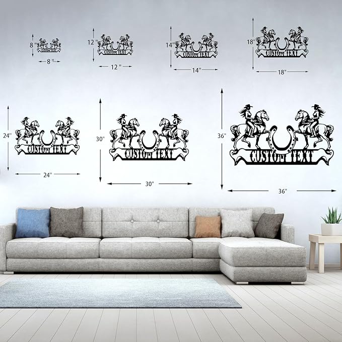 Personalized Cowgirl Horse Metal Sign – Custom Name Rustic Farmhouse & Western Home Decor, Handcrafted Wall Art