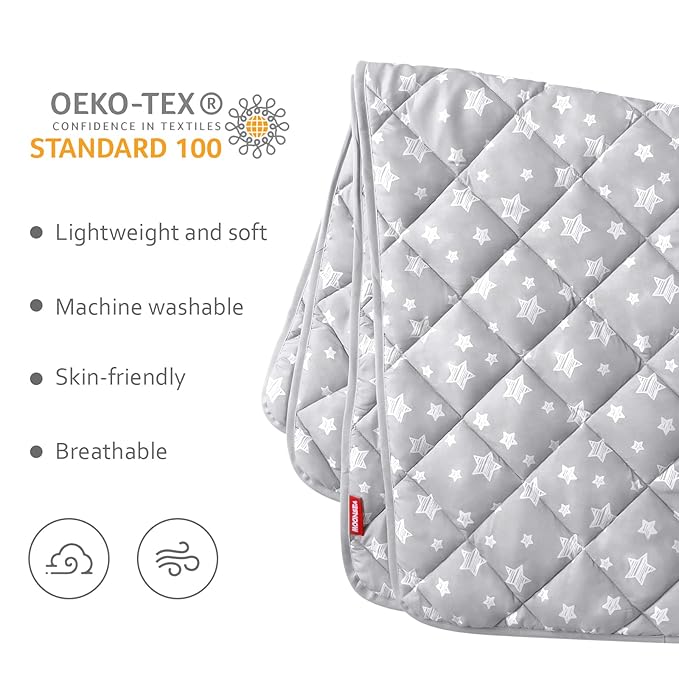 Baby Blanket 2 Pack, Soft Cozy Toddler Comforter Quilted with Grey and Navy Star Print, Ultra Soft and Comfortable Down Alternative Crib Comforter, 39x47 Inches