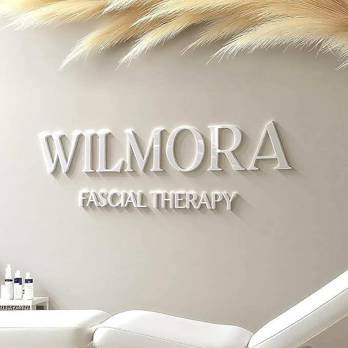 Custom White Acrylic Logo Sign for Business Salon or Office Wall Signage (White)