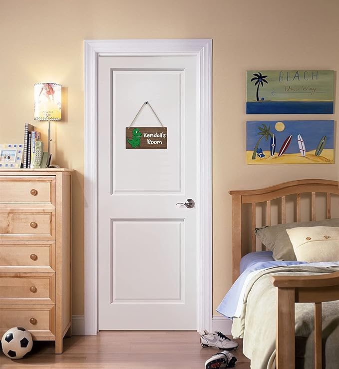 Custom Dinosaur Wooden Wall Decor, Nursery Kids Boys & Girls Room Decor, Personalized Dino Bedroom Sign 5x10 Inch