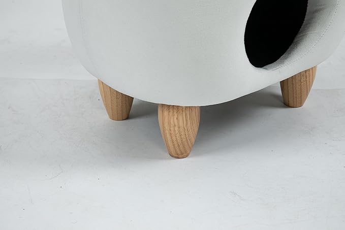 Home 2 Office Cat Condo Pet House Furniture, Kitten-Shaped Fabric Storage Ottoman for Cats, Small Dogs and Pets, Multi-Color