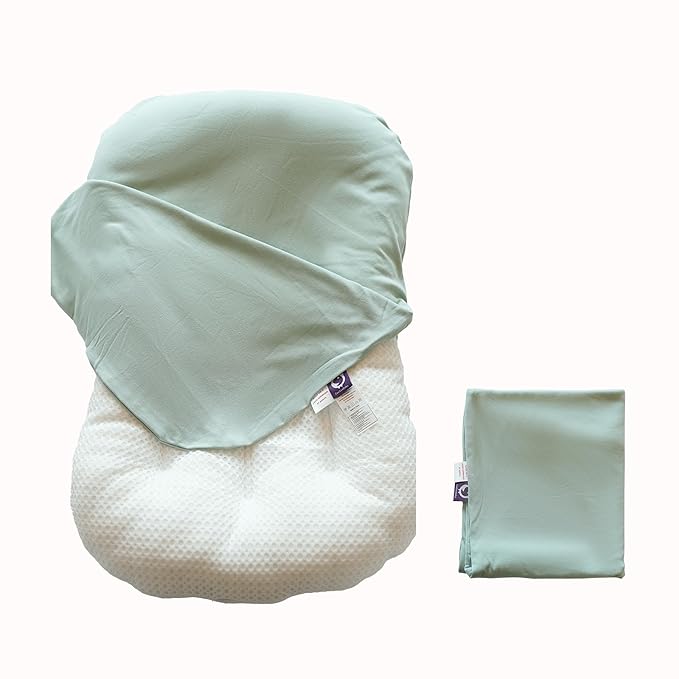CooCooBaby Organic Infant Lounger Cover, 100% Organic Cotton, Newborn Essentials, Baby Gifts | Cover Only (Sage Green)
